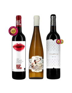 Caja de 3 botellas de Vinos Palomillo (blanco, crianza, jóven)