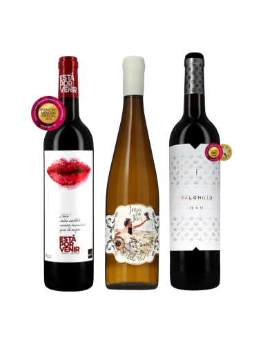 Caja de 3 botellas de Vinos Palomillo (blanco, crianza, jóven)