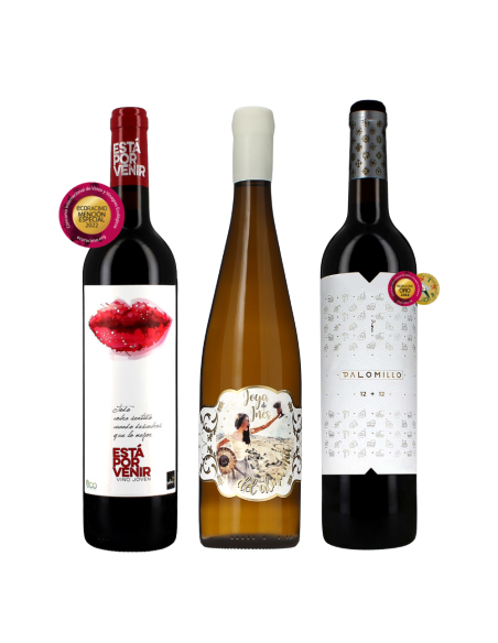 Caja de 3 botellas de Vinos Palomillo (blanco, crianza, jóven)